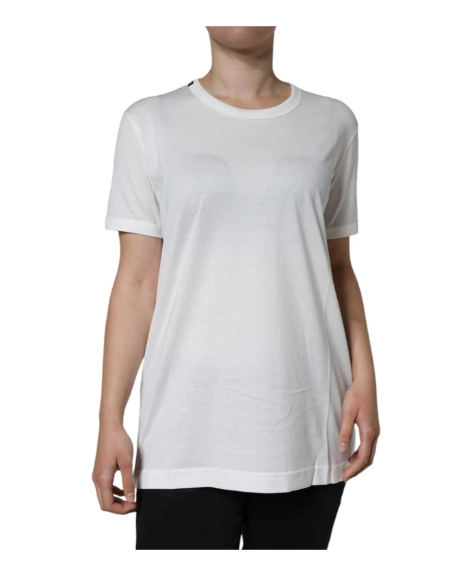 Хлопковая футболка с круглым вырезом Dolce & Gabbana, белый
Хлопковая футболка с круглым вырезом Dolce & Gabbana, белый