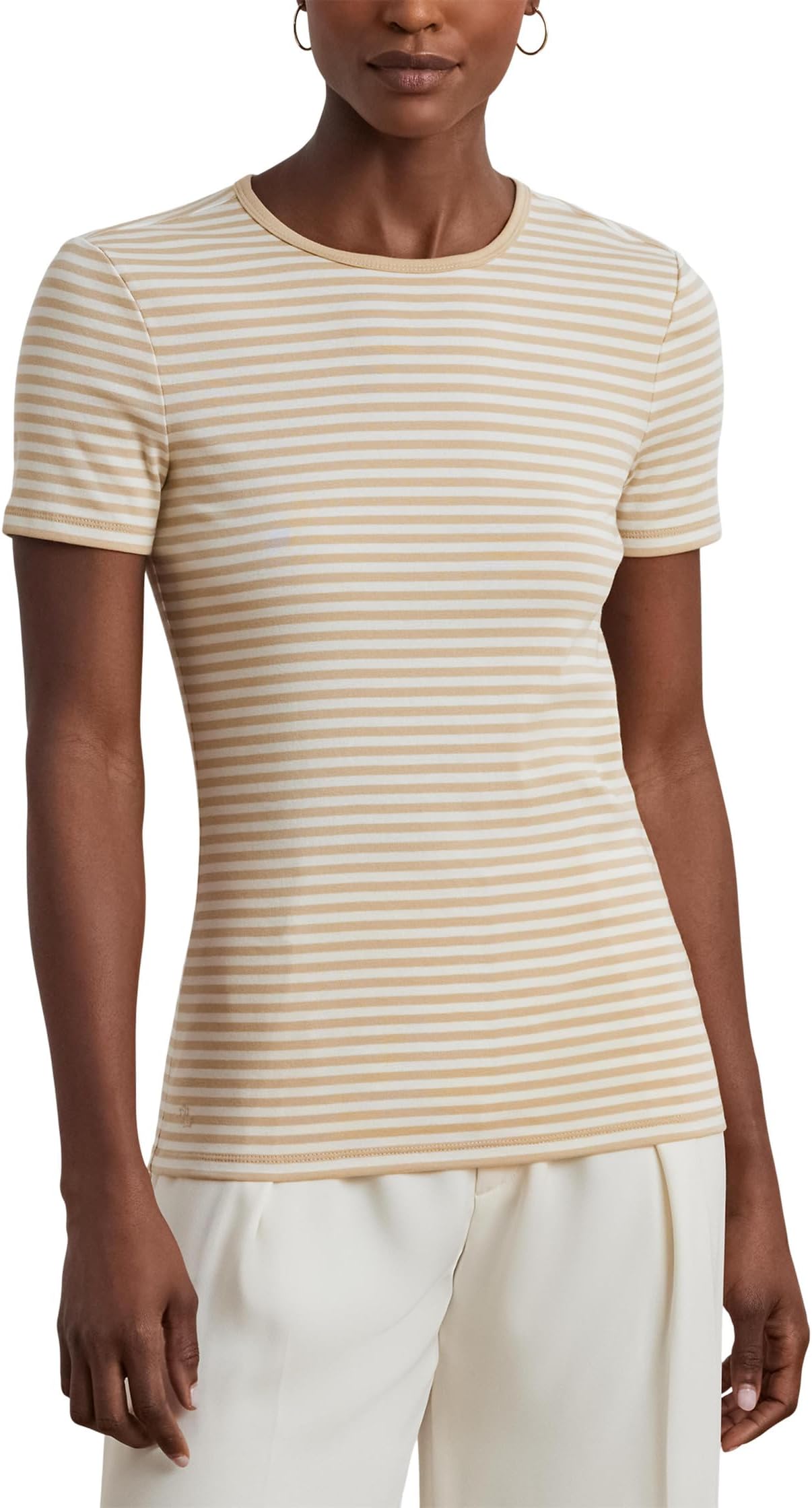 Футболка Lauren Ralph Lauren Striped Stretch Cotton Crewneck Tee, цвет Sand Dune/Mascarpone Cream
Футболка Lauren Ralph Lauren Striped Stretch Cotton Crewneck Tee, цвет Sand Dune/Mascarpone Cream