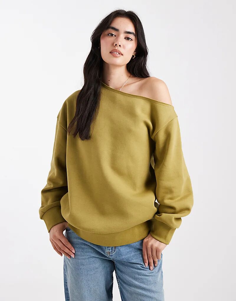Зеленый свитшот с открытыми плечами ASOS DESIGN
Зеленый свитшот с открытыми плечами ASOS DESIGN