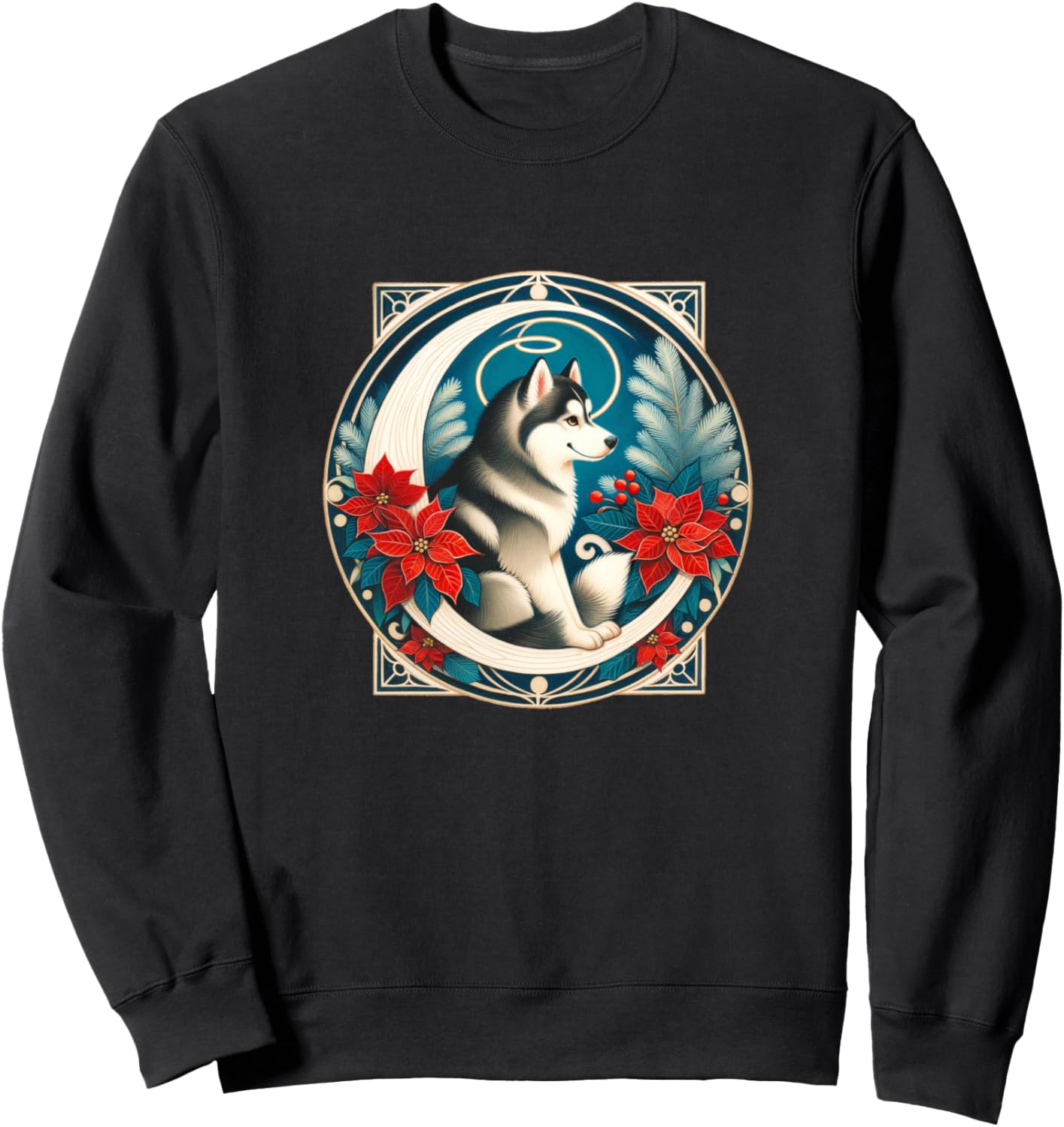Иллюстрация сибирской хаски в стиле модерн на Рождество. Толстовка с изображением хаски Retro Huskies Loves Snugg, черный
Иллюстрация сибирской хаски в стиле модерн на Рождество. Толстовка с изображением хаски Retro Huskies Loves Snugg, черный