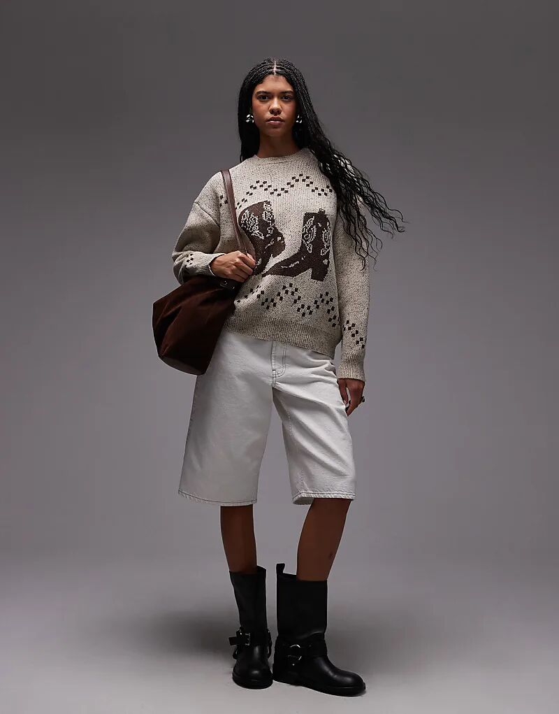 Джемпер свободного кроя Emory Park в ковбойских сапогах цвета коричневого меланжа
Джемпер свободного кроя Emory Park в ковбойских сапогах цвета коричневого меланжа