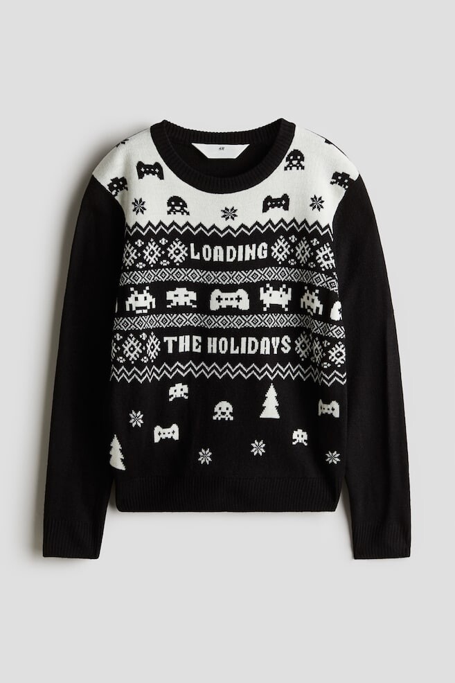 Свитер с жаккардовым мотивом H&M, черный
Свитер с жаккардовым мотивом H&M, черный