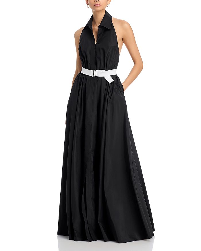 Платье с запахом и расклешенной юбкой Norma Kamali, черный
Платье с запахом и расклешенной юбкой Norma Kamali, черный