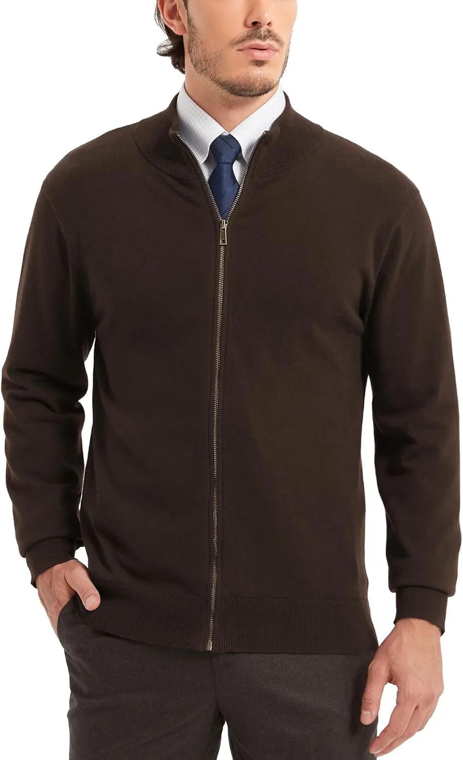 Мужской кардиган Kallspin с молнией и стойкой, из хлопка, легкий
Мужской кардиган Kallspin с молнией и стойкой, из хлопка, легкий