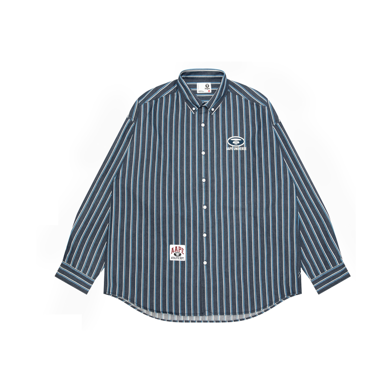 Рубашка A Bathing APE с полосками и вышивкой Aape, синий
Рубашка A Bathing APE с полосками и вышивкой Aape, синий