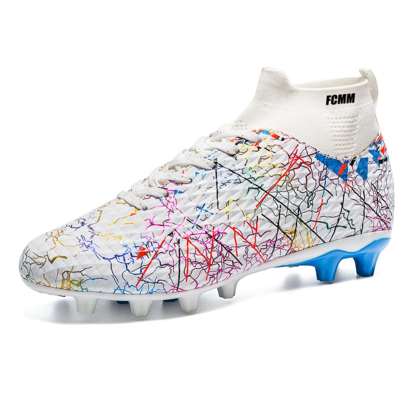 Футбольные бутсы детские, износостойкие, противоскользящие FCMM, белый 
Футбольные бутсы детские, износостойкие, противоскользящие FCMM, белый