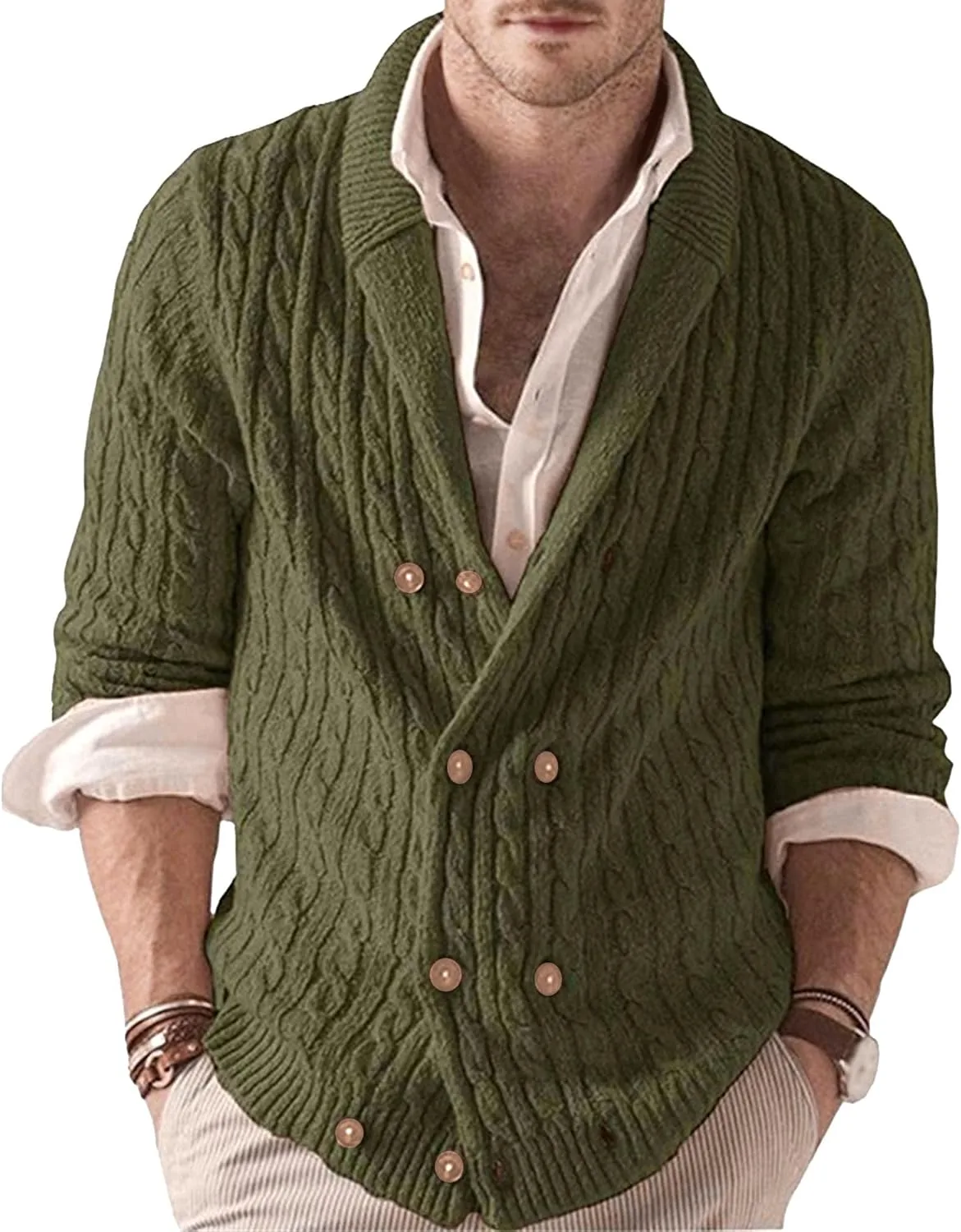 Мужской кардиган с длинными рукавами на пуговицах
Мужской кардиган с длинными рукавами на пуговицах