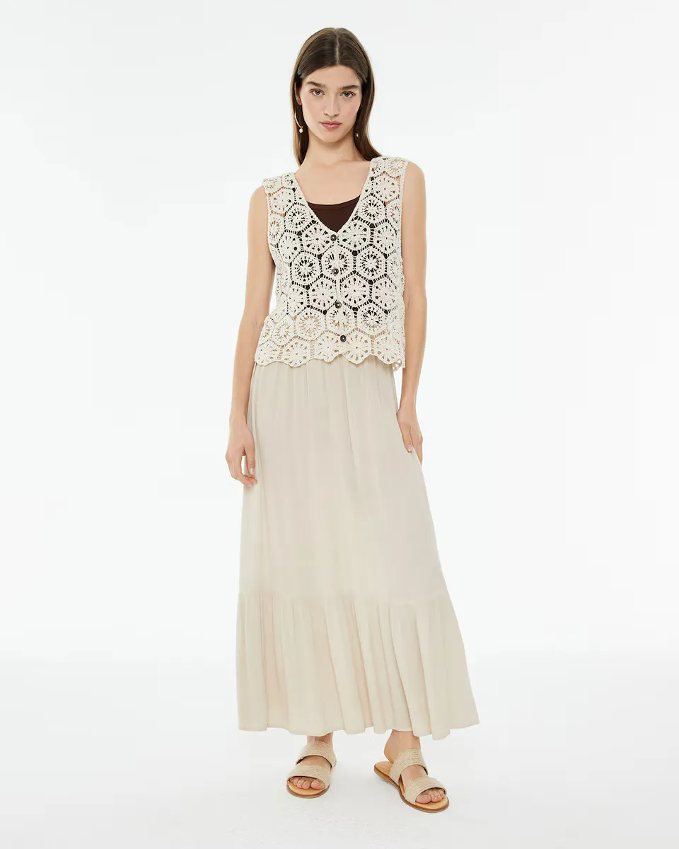 Длинная женская юбка из бамбука с оборками System Action, бежевый
Длинная женская юбка из бамбука с оборками System Action, бежевый