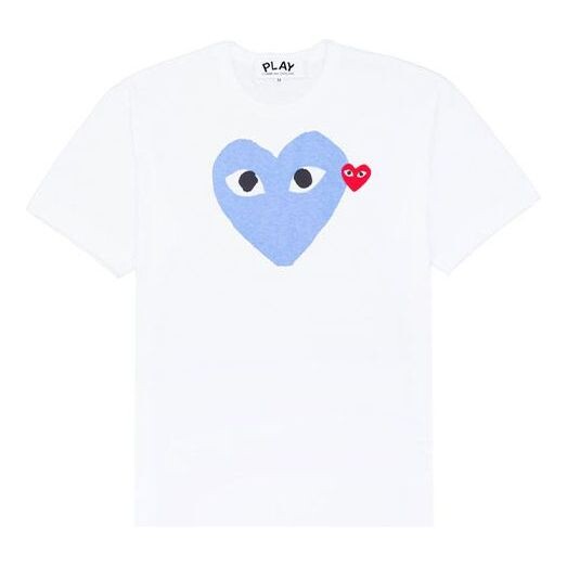 Футболка red emblem heart t-shirt 'white/blue' Comme Des Garcons Play, белый 
Футболка red emblem heart t-shirt 'white/blue' Comme Des Garcons Play, белый