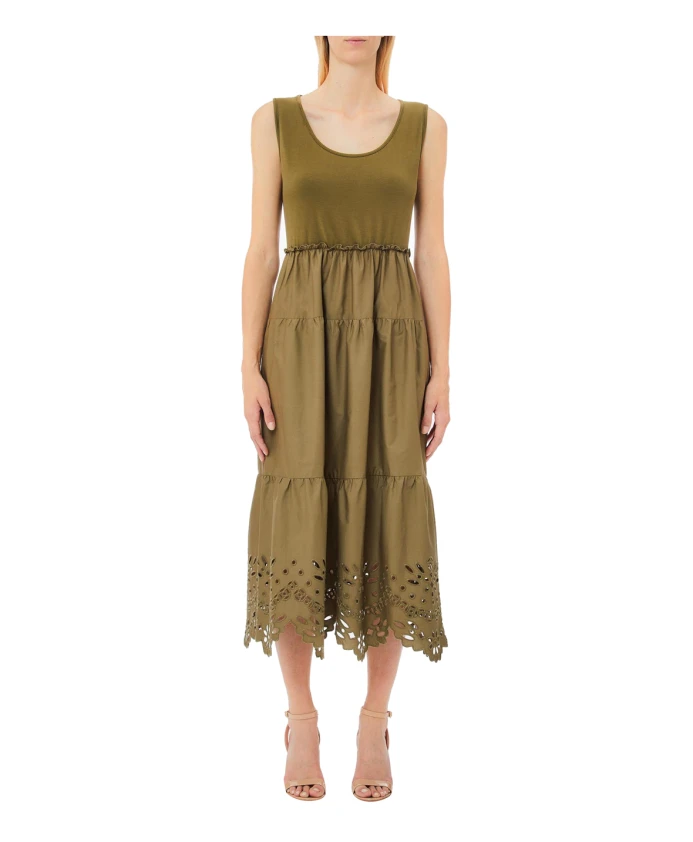 Зеленое платье миди с оборками и вышивкой «сангалло» Liu Jo, зеленый
Зеленое платье миди с оборками и вышивкой «сангалло» Liu Jo, зеленый