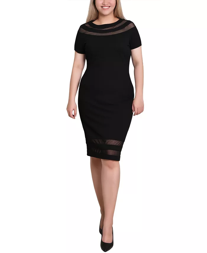 Маленькое платье с короткими рукавами и сетчатыми вставками NY Collection, черный
Маленькое платье с короткими рукавами и сетчатыми вставками NY Collection, черный