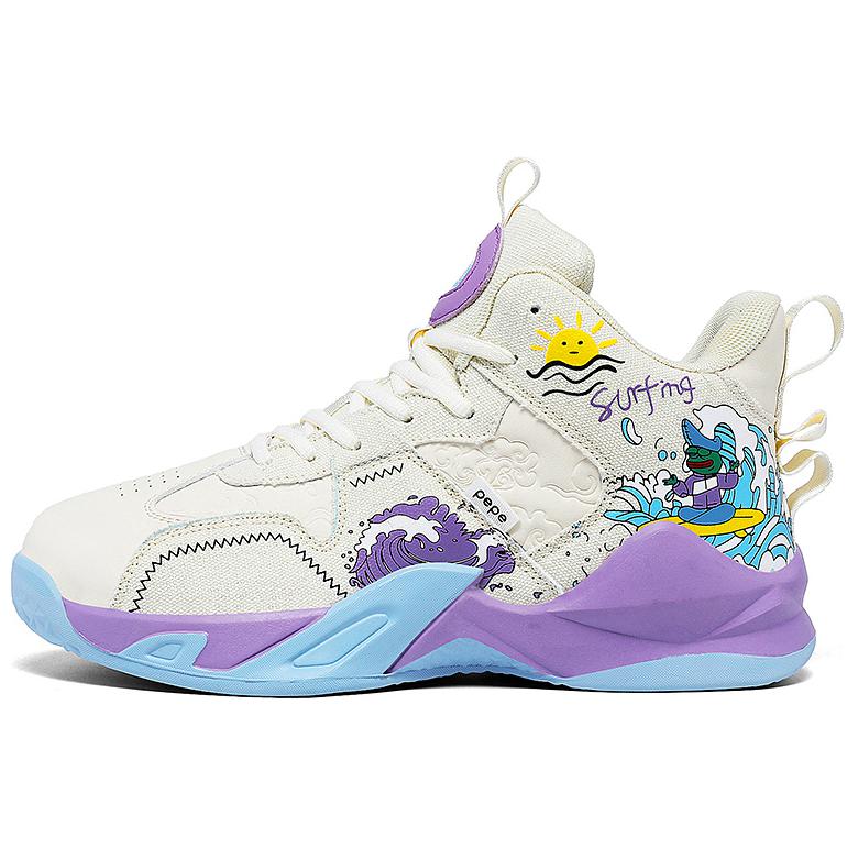 Pepe The Frog Амортизирующие противоскользящие и износостойкие дышащие баскетбольные кроссовки низкие унисекс бежево-фиолетовые, цвет Beige Purple 
Pepe The Frog Амортизирующие противоскользящие и износостойкие дышащие баскетбольные кроссовки низкие унисекс бежево-фиолетовые, цвет Beige Purple