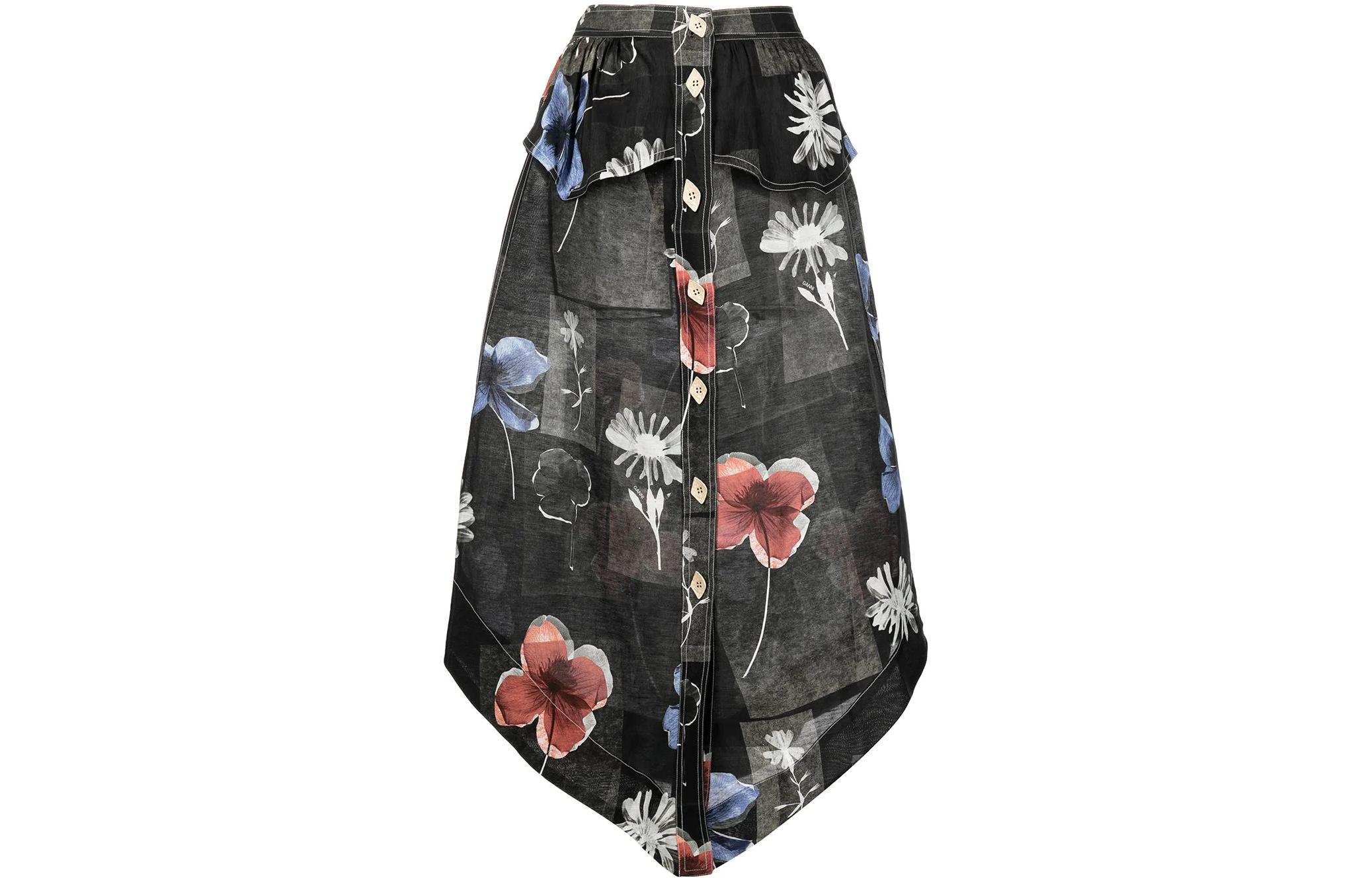 GANNI Женская черная повседневная длинная юбка FW22
GANNI Женская черная повседневная длинная юбка FW22