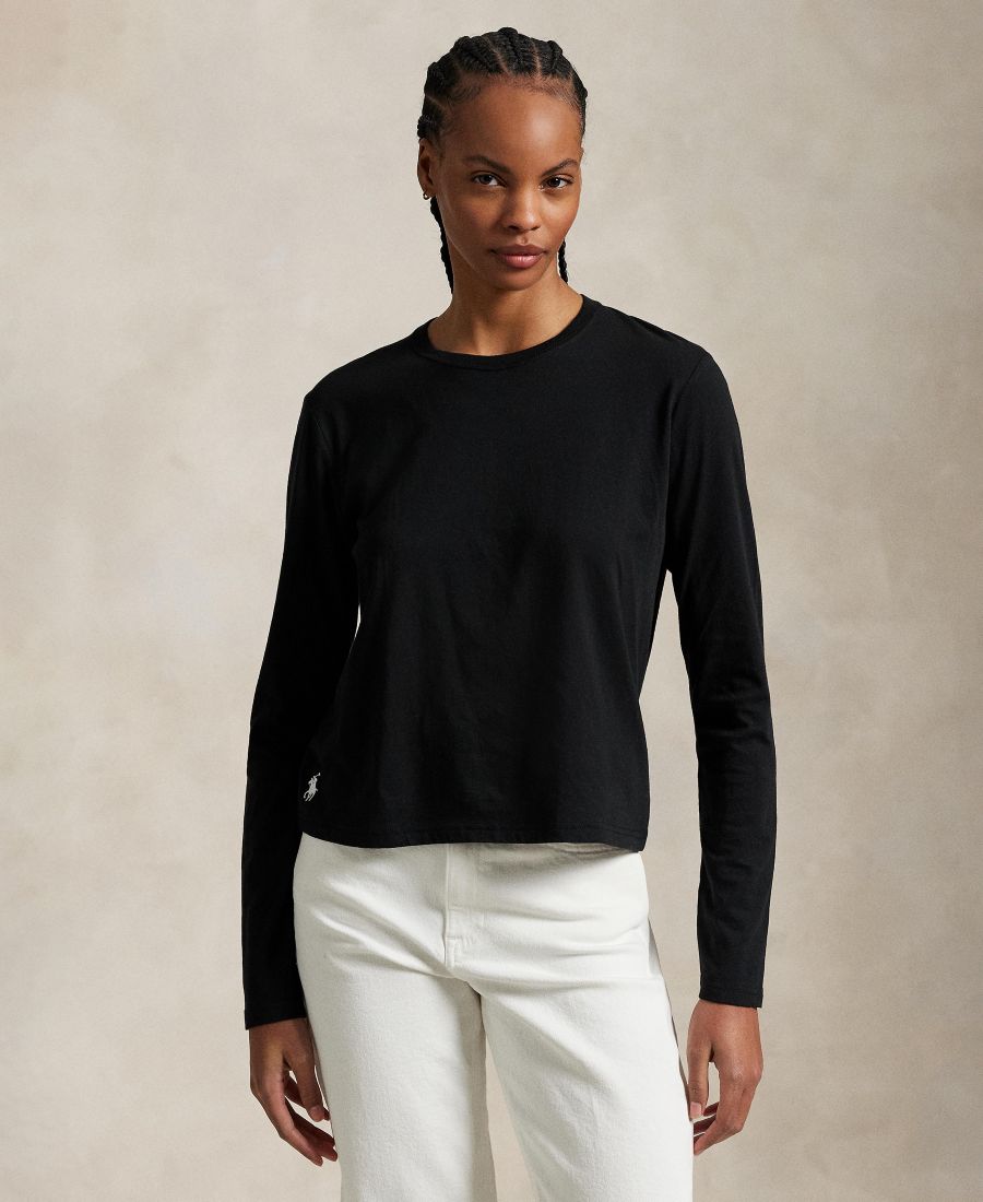 Женская футболка с длинными рукавами из трикотажа укороченного кроя Polo Ralph Lauren, Polo Black
Женская футболка с длинными рукавами из трикотажа укороченного кроя Polo Ralph Lauren, Polo Black