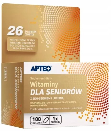 Apteo, Витамины с цинком и магнием для пожилых людей, 100 таблеток.
Apteo, Витамины с цинком и магнием для пожилых людей, 100 таблеток.