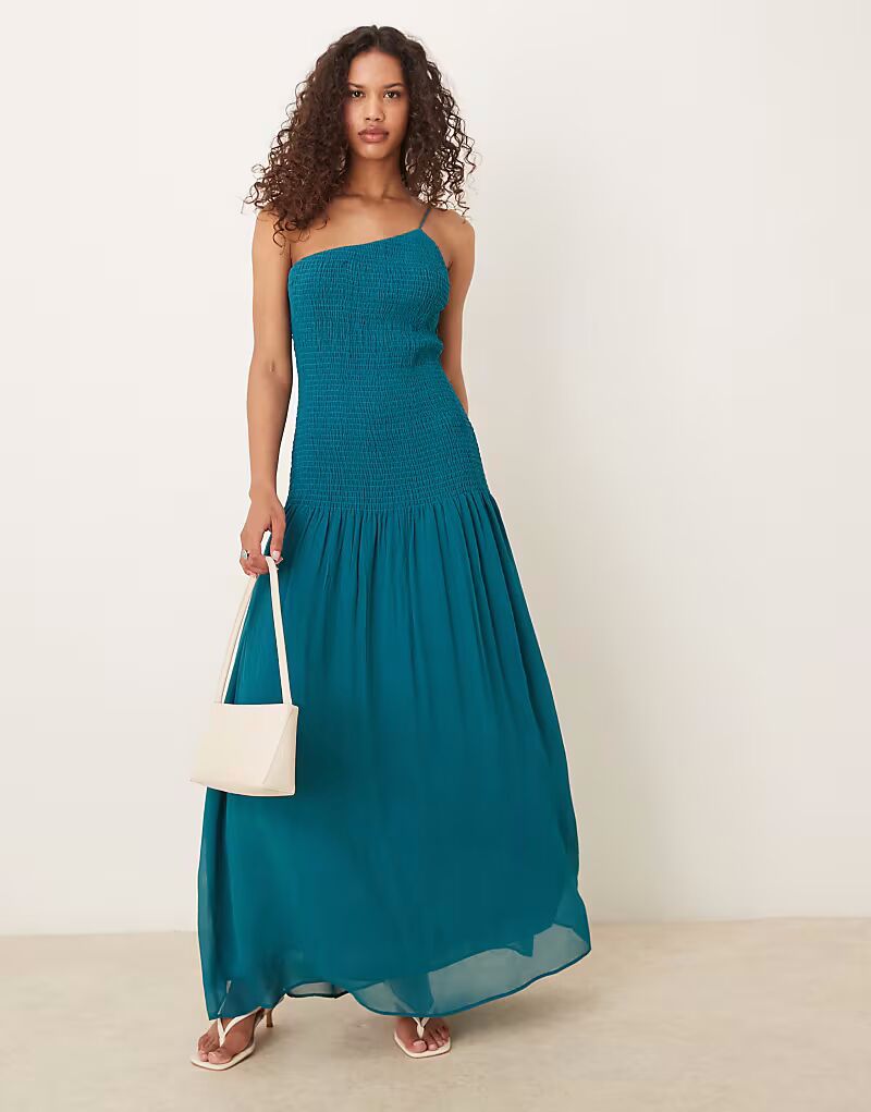 Платье макси на одно плечо с заниженной талией Mango синего цвета
Платье макси на одно плечо с заниженной талией Mango синего цвета