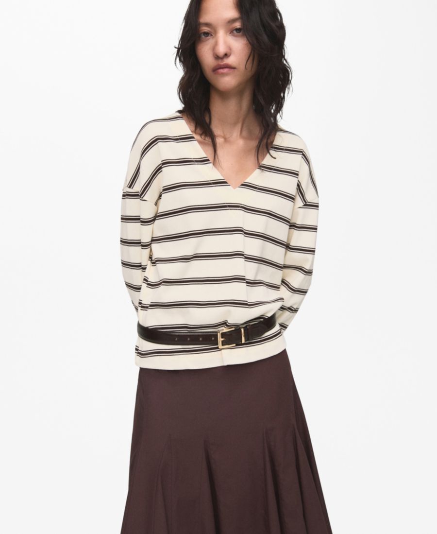 Женский полосатый свитер из хлопковой смеси MANGO, Ecru
Женский полосатый свитер из хлопковой смеси MANGO, Ecru