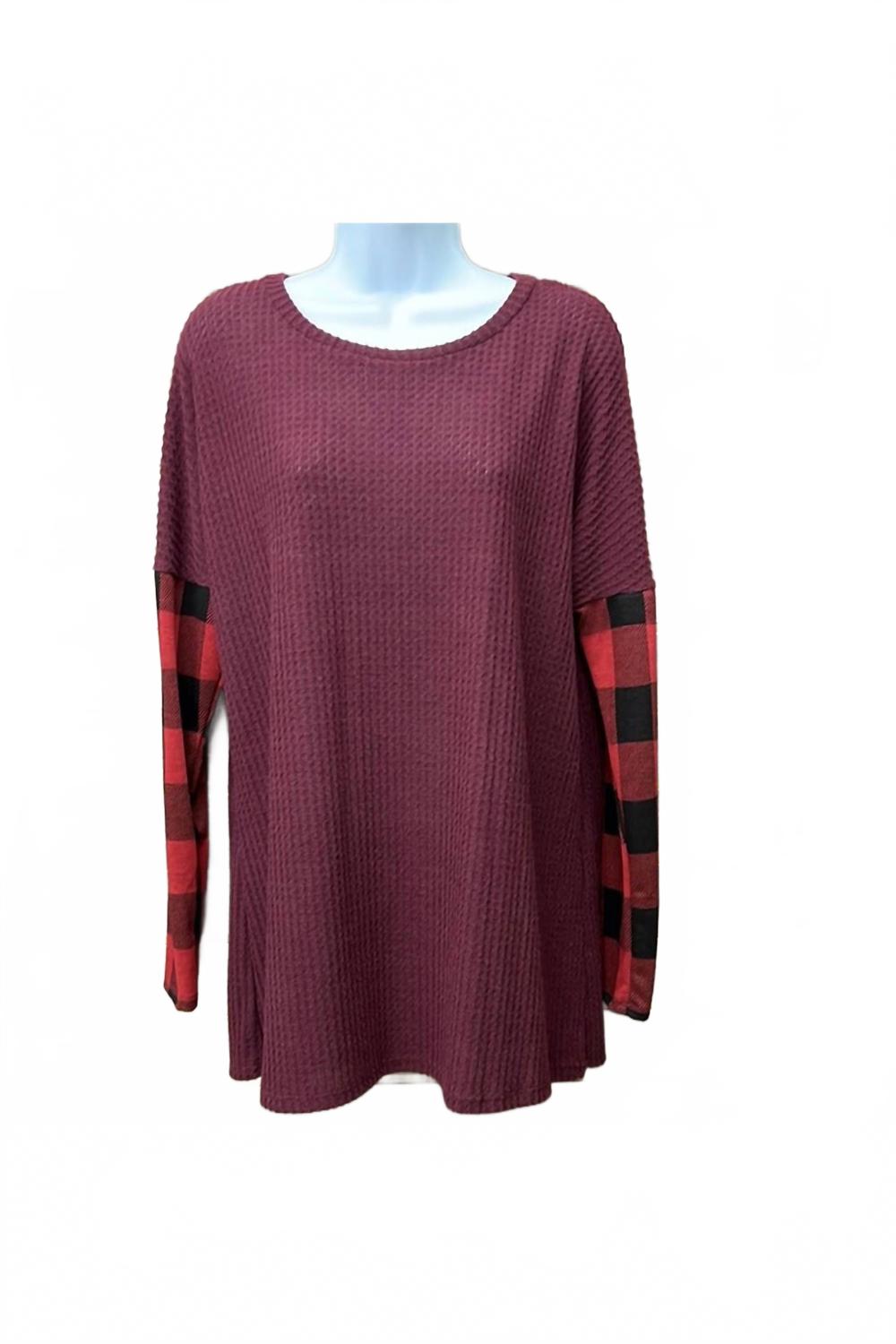 Женский бордовый свитер с длинным рукавом в клетку Miss 2 Day
Женский бордовый свитер с длинным рукавом в клетку Miss 2 Day