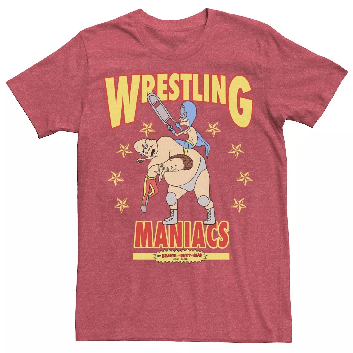 Мужская футболка с плакатом и портретом Beavis & Butthead Wrestling Maniacs Licensed Character
Мужская футболка с плакатом и портретом Beavis & Butthead Wrestling Maniacs Licensed Character