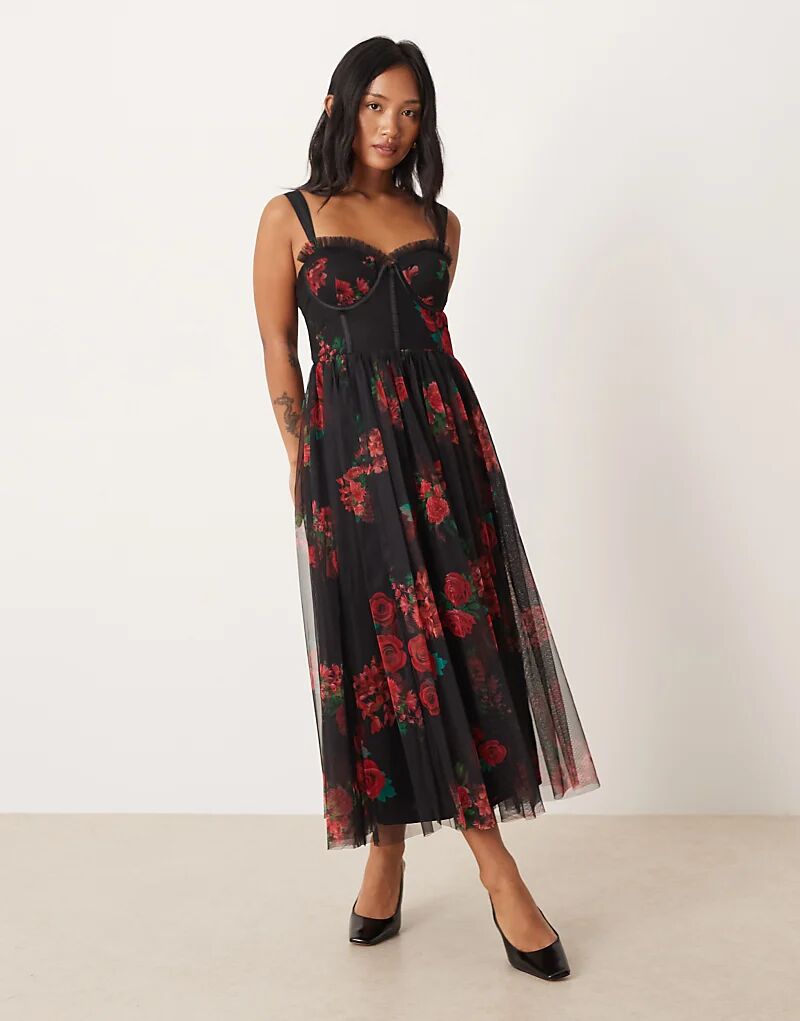 Платье мидакси с корсетом из тюля Lace & Beads Petite, цвет: черный, розовый
Платье мидакси с корсетом из тюля Lace & Beads Petite, цвет: черный, розовый