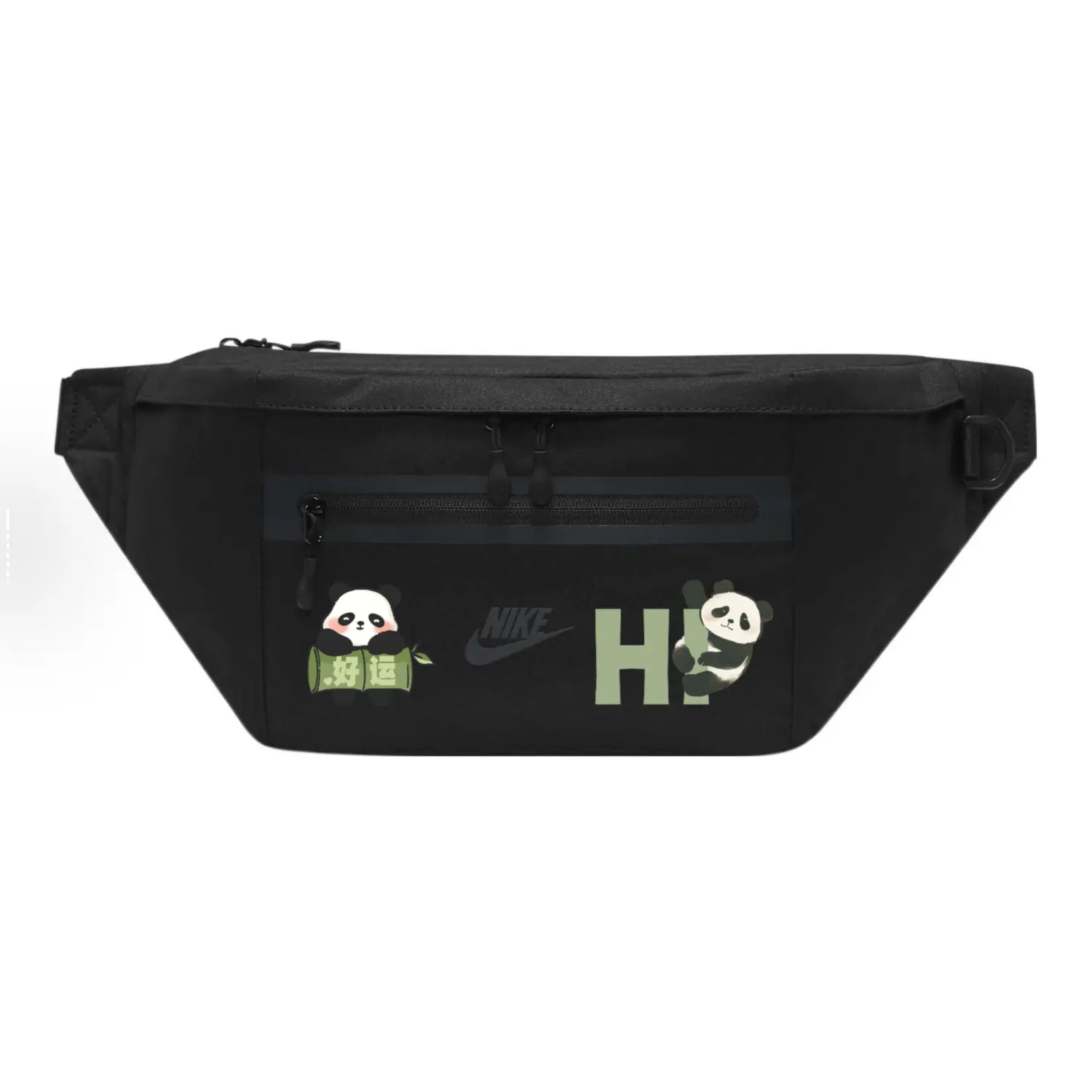 Nike Универсальная поясная сумка из ткани черного цвета, Panda
Nike Универсальная поясная сумка из ткани черного цвета, Panda