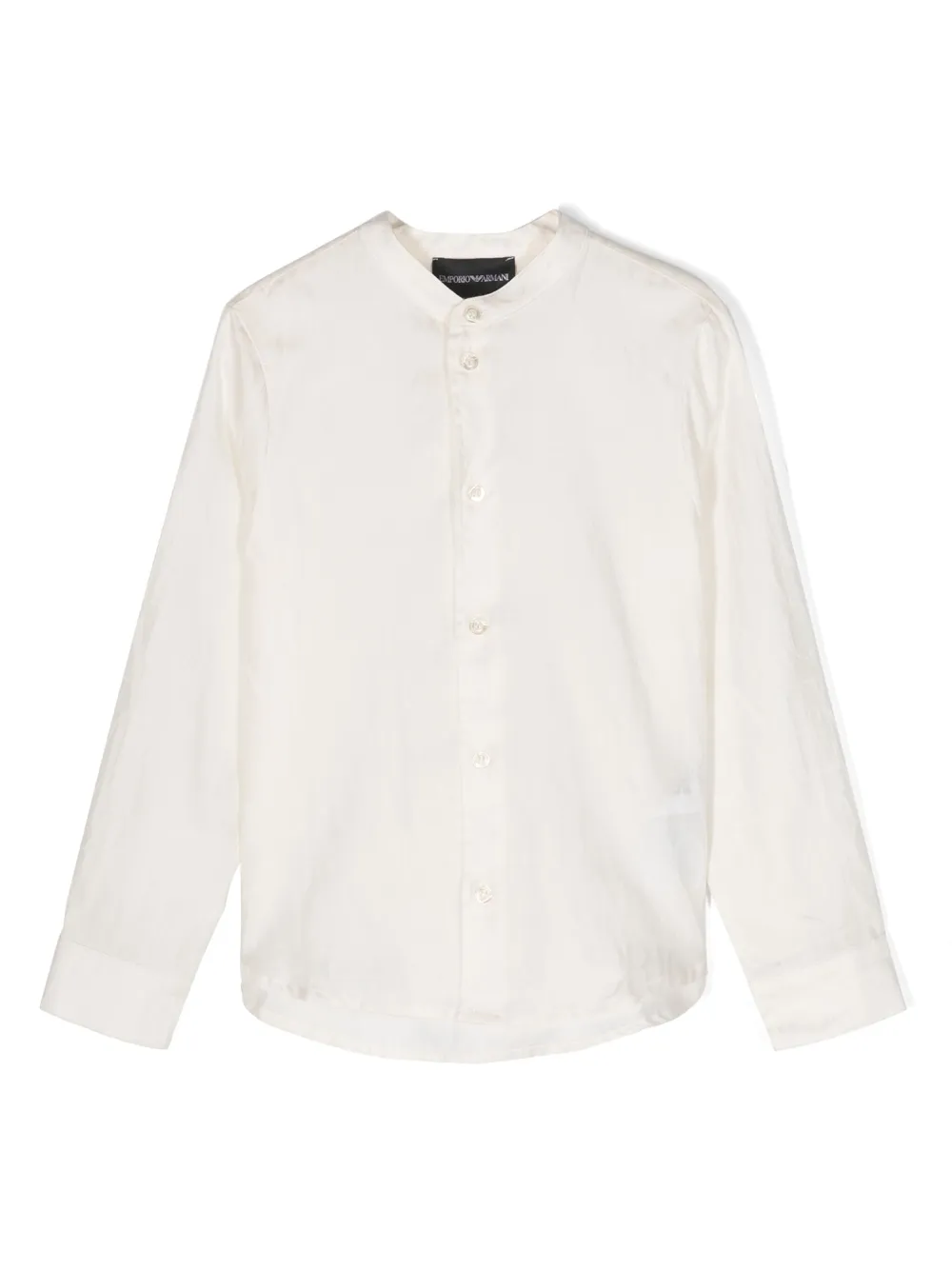 Рубашка с воротником-стойкой и жаккардовым логотипом Emporio Armani Kids, белый
Рубашка с воротником-стойкой и жаккардовым логотипом Emporio Armani Kids, белый