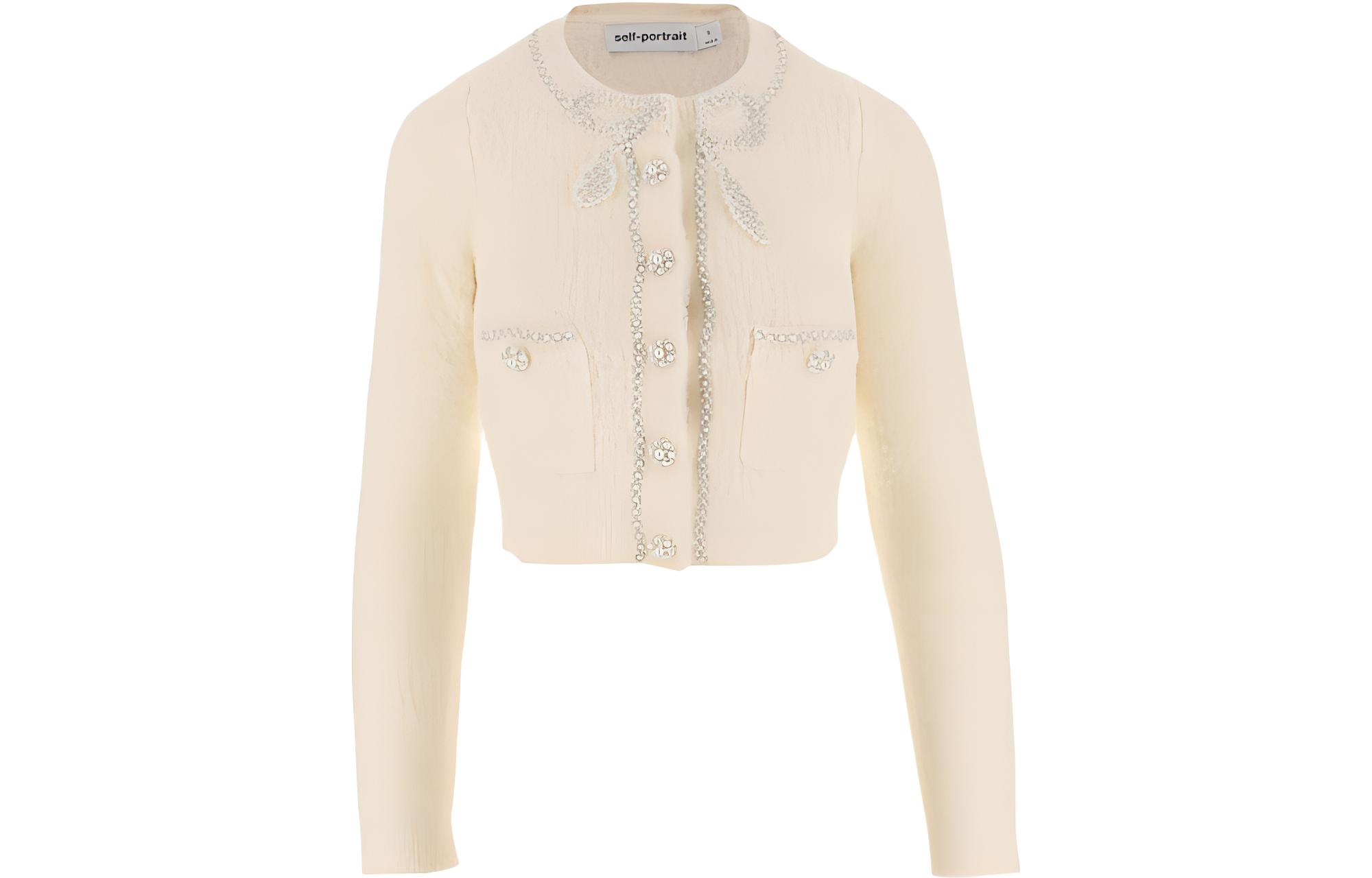 Кардиган с пайетками из мягкой пряжи Self-portrait, кремовый
Кардиган с пайетками из мягкой пряжи Self-portrait, кремовый