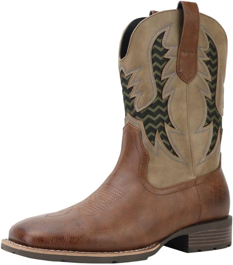 Мужские ковбойские ботинки- классические вышитые западные мужские ботинки, противоскользящие деревенские ботинки с толстой щиколоткой, прочные ботиночки для весны и осени с уникальным вышитым дизайном Gnvkxeu, хаки
Мужские ковбойские ботинки- классические вышитые западные мужские ботинки, противоскользящие деревенские ботинки с толстой щиколоткой, прочные ботиночки для весны и осени с уникальным вышитым дизайном Gnvkxeu, хаки