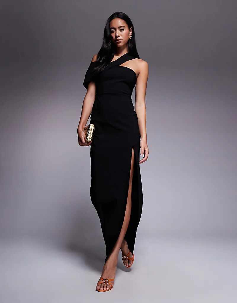 Платье макси Vesper bengaline с открытыми плечами и перекрестным кроем, черное
Платье макси Vesper bengaline с открытыми плечами и перекрестным кроем, черное