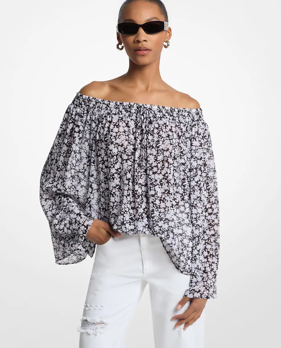 Струящийся женский топ с открытыми плечами Michael Michael Kors, белый
Струящийся женский топ с открытыми плечами Michael Michael Kors, белый