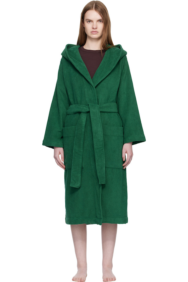 Tekla Зеленый махровый халат с капюшоном
Tekla Зеленый махровый халат с капюшоном