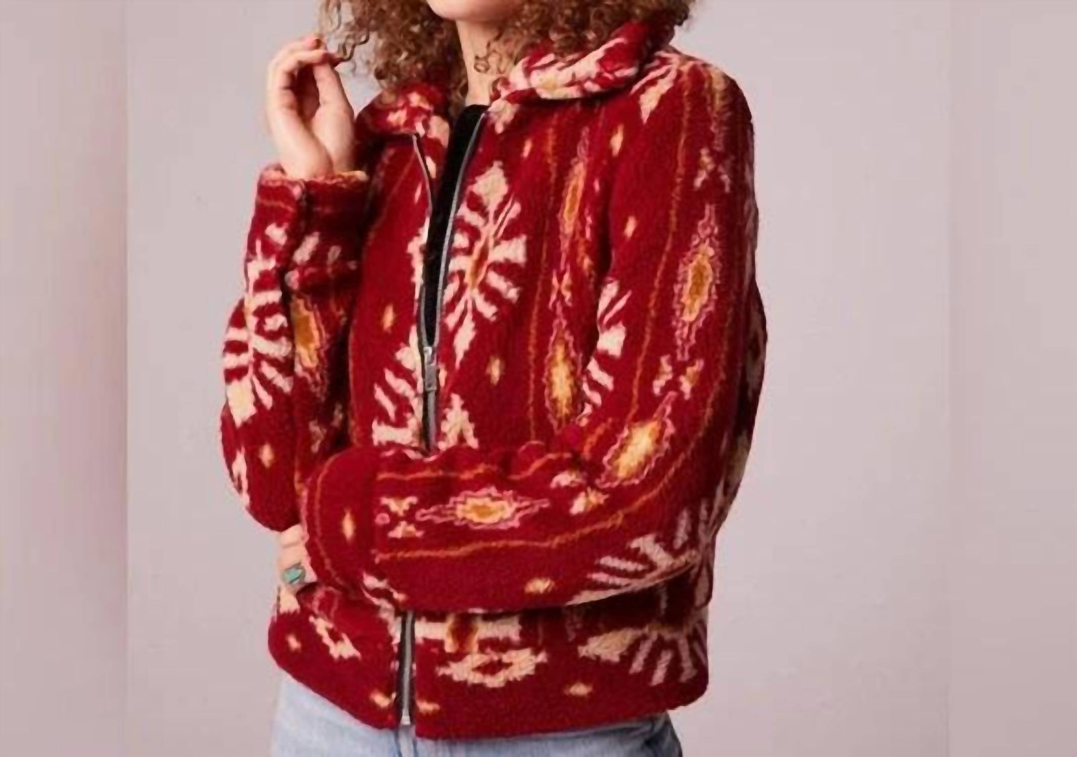 Ацтекская шерпа-куртка в цвете гранатового золота Band Of Gypsies, золотой 
Ацтекская шерпа-куртка в цвете гранатового золота Band Of Gypsies, золотой