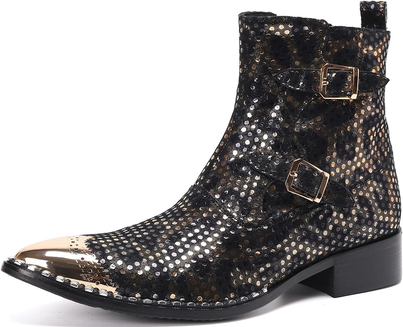 Мужские черные ботинки Santimon до щиколотки с двойной пряжкой и металлическим носком - готические панк-ботинки в западном стиле с заклепками - высокие кожаные ботинки для концертов, сцены и вечеринок
Мужские черные ботинки Santimon до щиколотки с двойной пряжкой и металлическим носком - готические панк-ботинки в западном стиле с заклепками - высокие кожаные ботинки для концертов, сцены и вечеринок