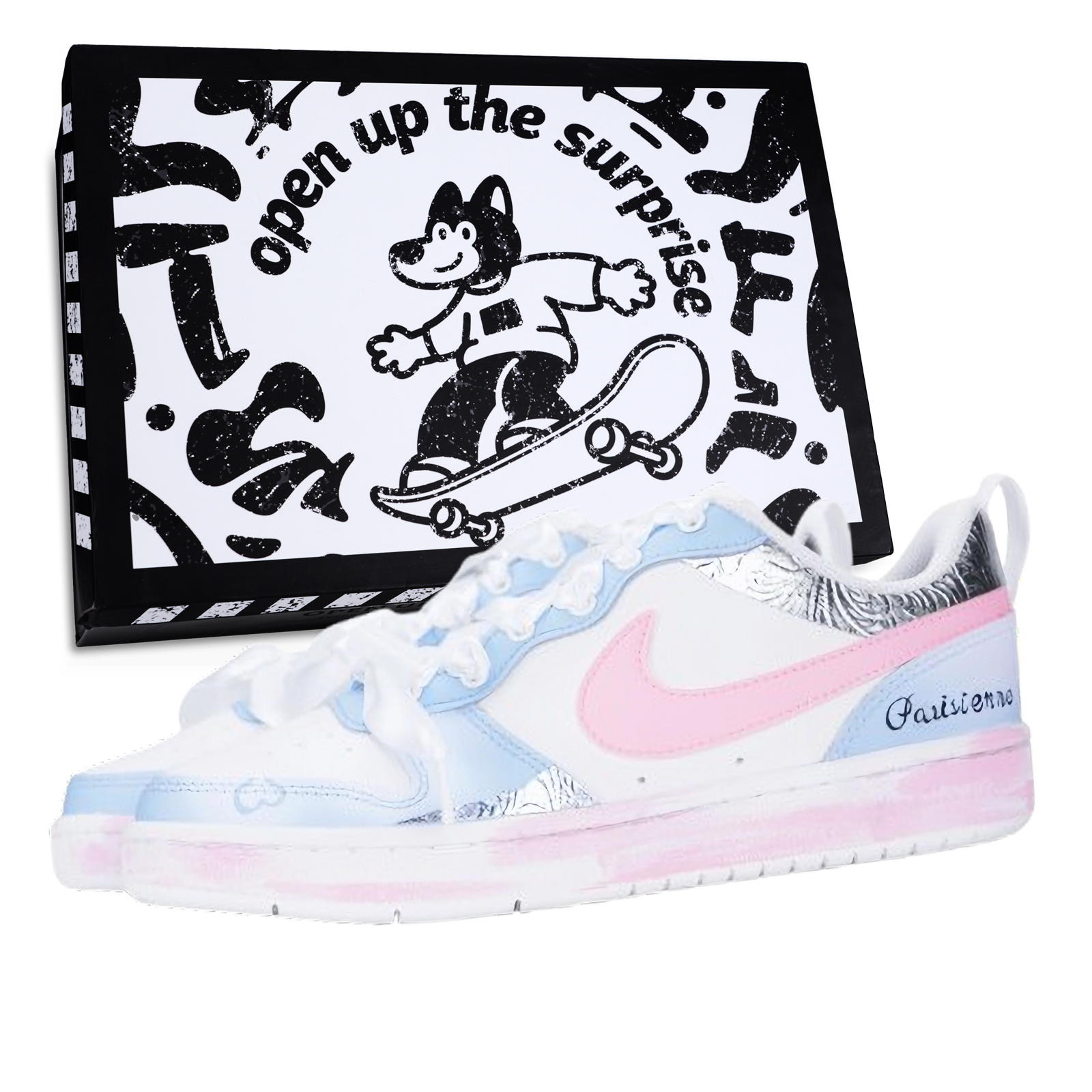 Детские кроссовки для скейтбординга Court Borough Low 2 с противоскользящей подошвой и износостойкими подошвами для подростков Nike, розовый/синий
Детские кроссовки для скейтбординга Court Borough Low 2 с противоскользящей подошвой и износостойкими подошвами для подростков Nike, розовый/синий