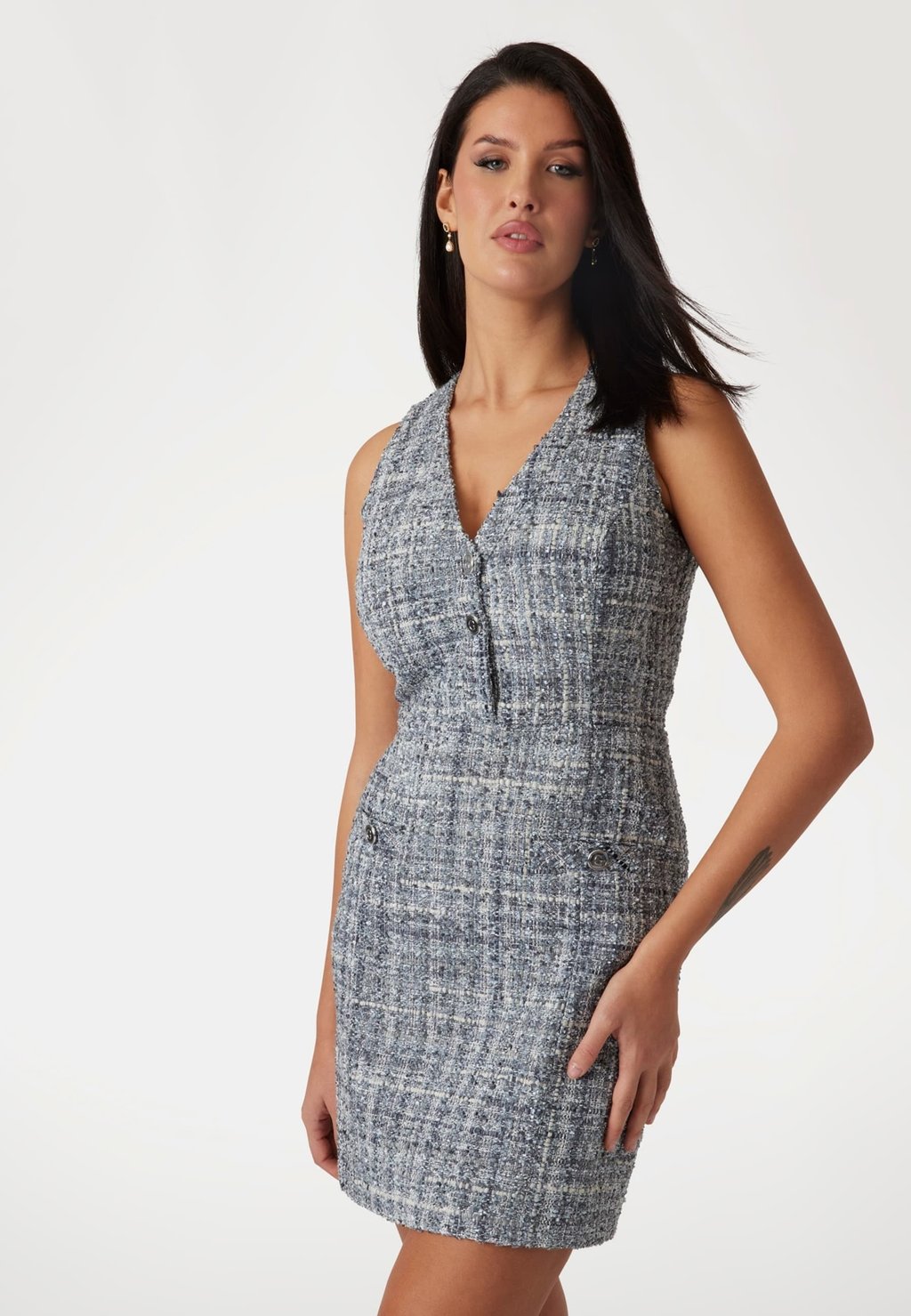 Платье-рубашка KURZES BODYCON Guess, серый 
Платье-рубашка KURZES BODYCON Guess, серый