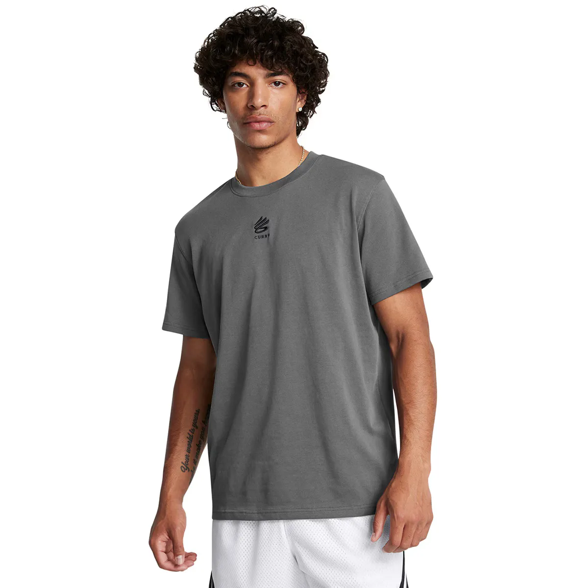 Мужская баскетбольная футболка Curry Hvyweight с логотипом Tee-Blk Under Armour, серый
Мужская баскетбольная футболка Curry Hvyweight с логотипом Tee-Blk Under Armour, серый