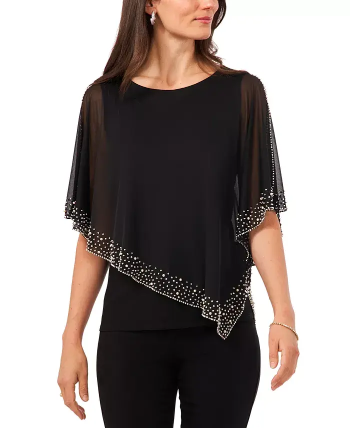 Женский топ-накидка с бисерной отделкой MSK, черный
Женский топ-накидка с бисерной отделкой MSK, черный