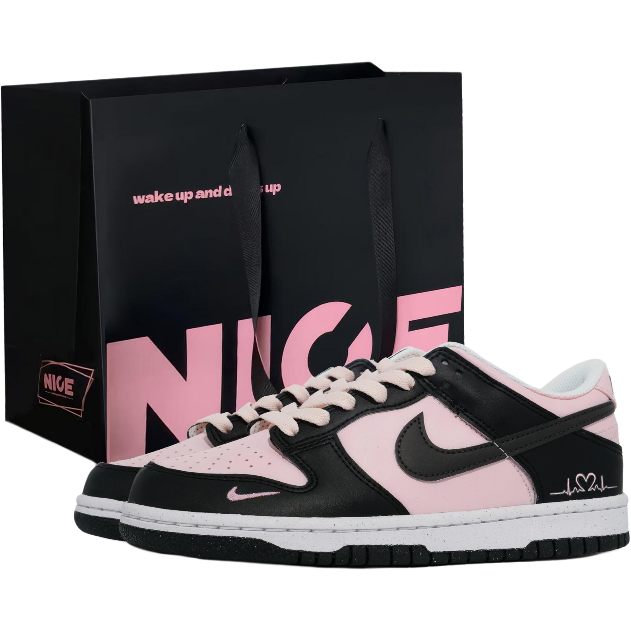 Nike Детские кроссовки для скейтбординга Dunk Cool Sweetheart с противоскользящим покрытием, износостойкие, низкие, черные, розовые, для подростков 
Nike Детские кроссовки для скейтбординга Dunk Cool Sweetheart с противоскользящим покрытием, износостойкие, низкие, черные, розовые, для подростков