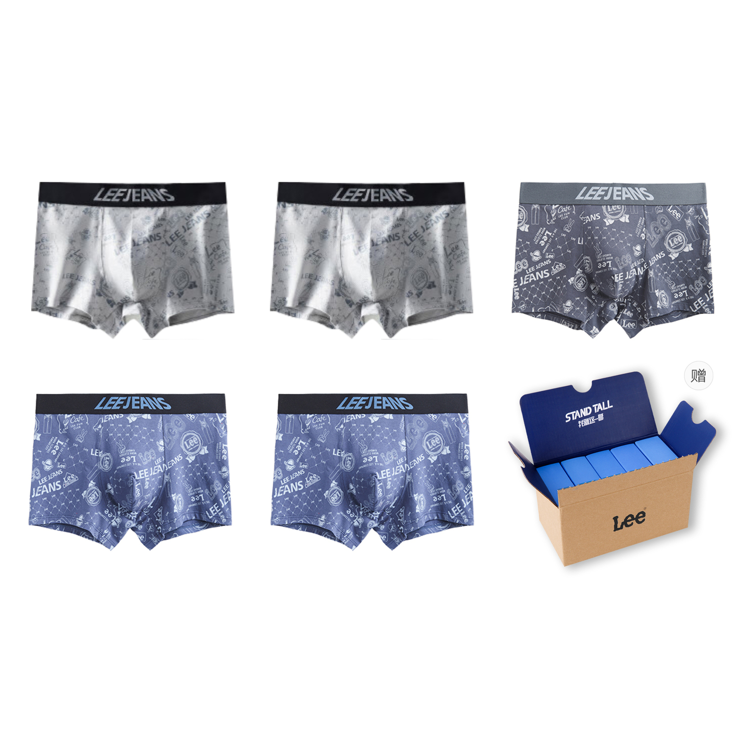 Lee Подарочный набор мужского белья 5 пар
Lee Подарочный набор мужского белья 5 пар