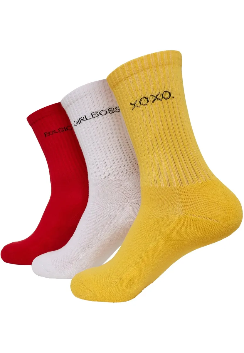 URBAN CLASSICS Чулки " Urban Classics Unisex Wording Socks, 3 шт." (1 пара), белый 
URBAN CLASSICS Чулки " Urban Classics Unisex Wording Socks, 3 шт." (1 пара), белый