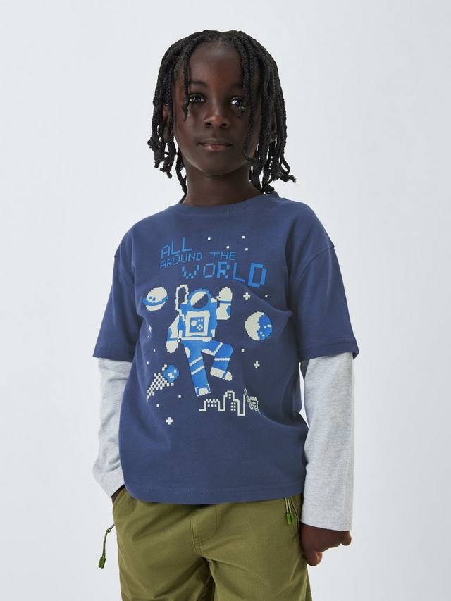 Детский футболка с длинным рукавом Space Mock John Lewis, Crown Blue
Детский футболка с длинным рукавом Space Mock John Lewis, Crown Blue