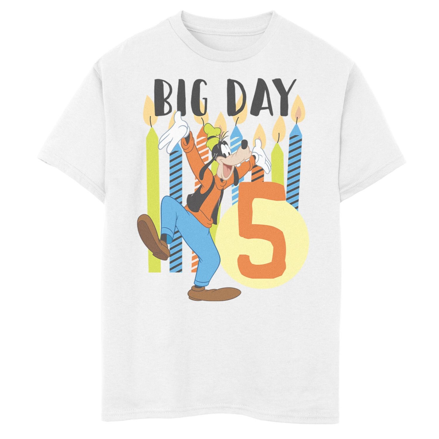 Футболка Disney's Mickey Mouse & Goofy Boys 8–20 Candles Five с рисунком на день рождения Disney
Футболка Disney's Mickey Mouse & Goofy Boys 8–20 Candles Five с рисунком на день рождения Disney