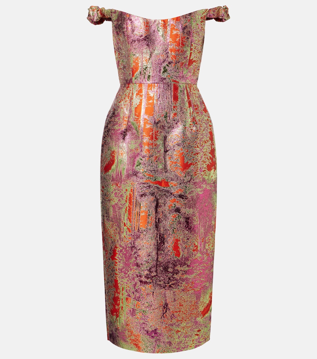 Платье миди Amina из парчи с открытыми плечами Markarian, Multoicolor
Платье миди Amina из парчи с открытыми плечами Markarian, Multoicolor