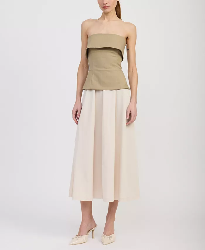 Женское платье Arden Mixed Media без бретелей и рукавов En Saison, загар/бежевый
Женское платье Arden Mixed Media без бретелей и рукавов En Saison, загар/бежевый