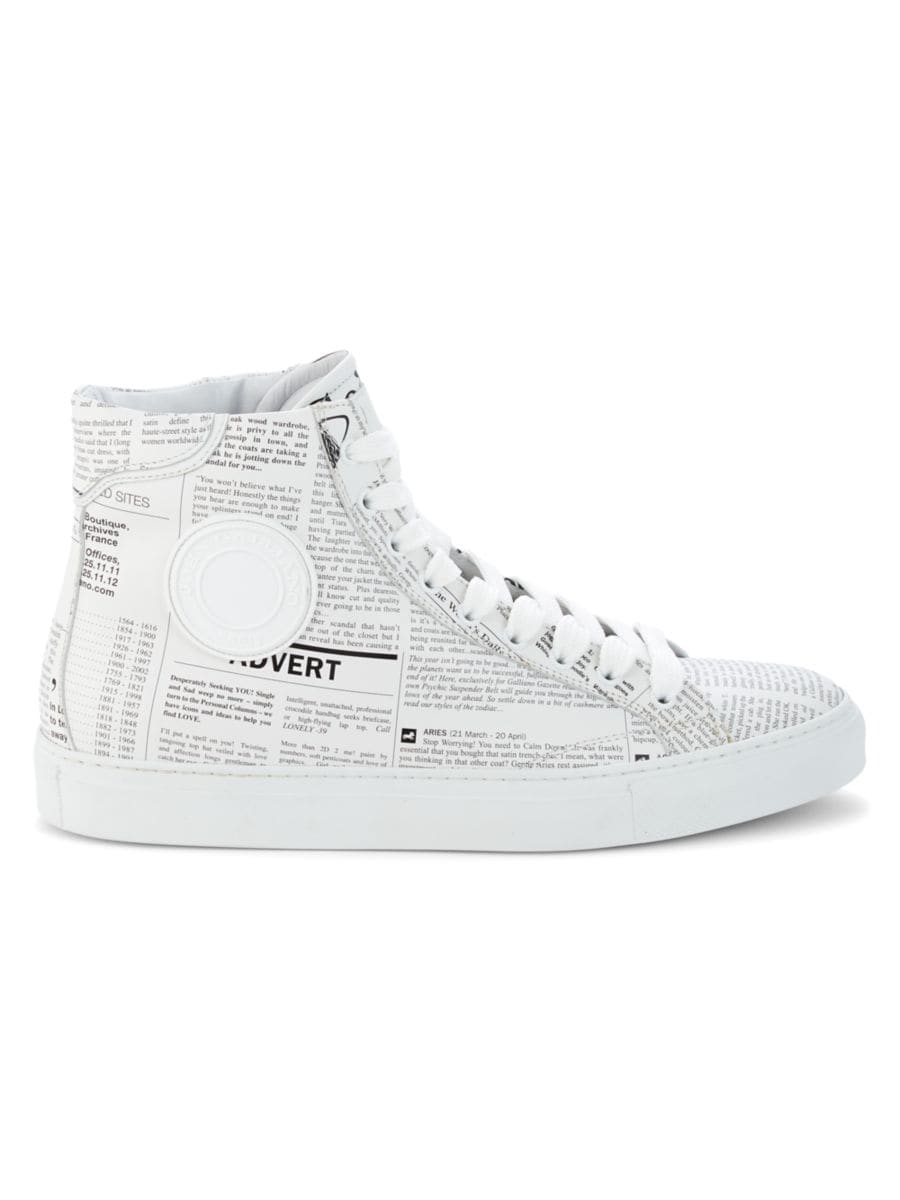 Высокие кожаные кроссовки с принтом Gazette John Galliano, белый
Высокие кожаные кроссовки с принтом Gazette John Galliano, белый