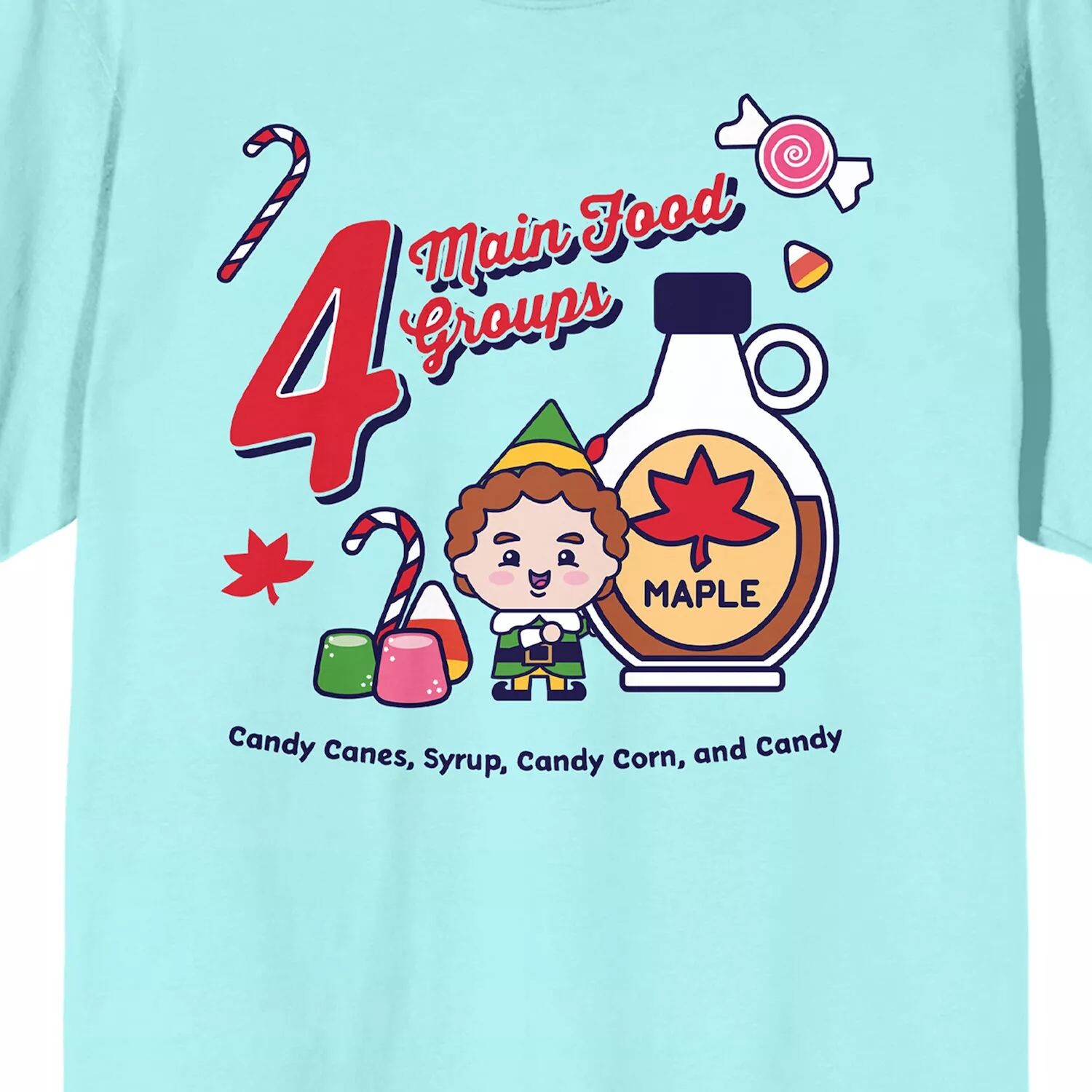 Мужская футболка Elf четырех основных пищевых групп Licensed Character
Мужская футболка Elf четырех основных пищевых групп Licensed Character