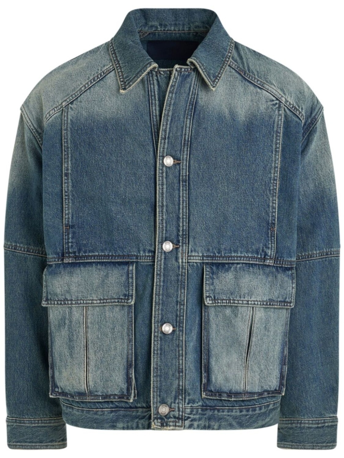 Juun.J джинсовая куртка со вставками, синий 
Juun.J джинсовая куртка со вставками, синий