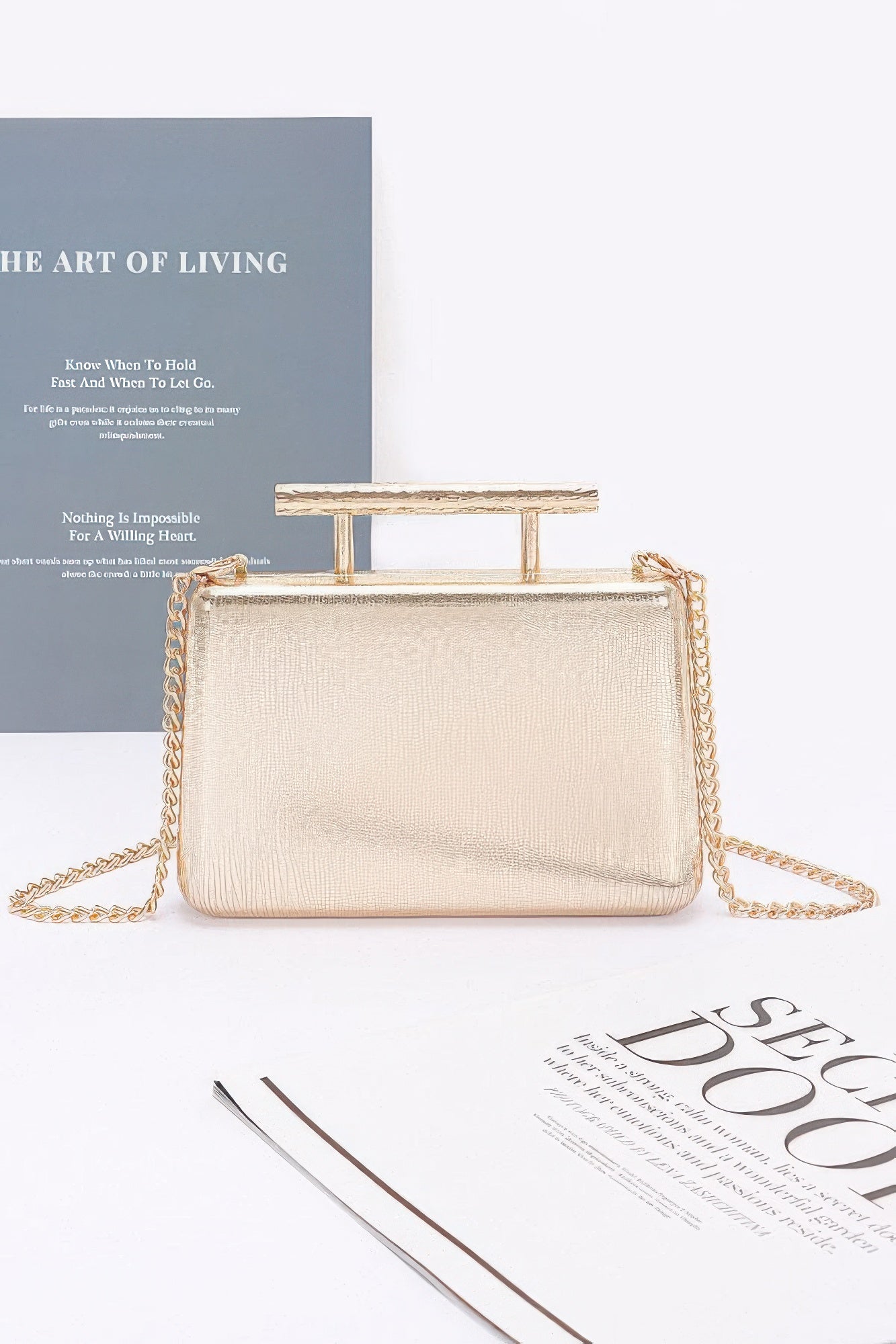 Металлическая ручка Верхний чехол Клатч FASHNZFAB, золотой
Металлическая ручка Верхний чехол Клатч FASHNZFAB, золотой