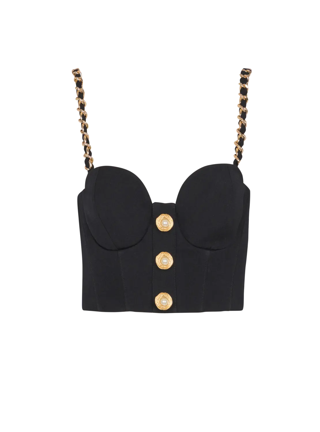 Простой топ с цепочками вместо бретелек Balmain, черный
Простой топ с цепочками вместо бретелек Balmain, черный