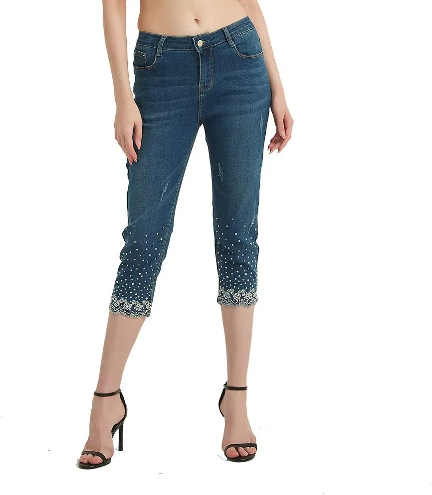 Женские джинсы Lisskolo Capri с вышивкой, Mid-Rise, Skinny
Женские джинсы Lisskolo Capri с вышивкой, Mid-Rise, Skinny